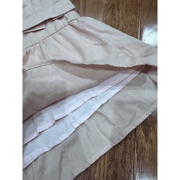 Paper Crane Pink Tiered Ruffle Button-Down Midi Dress Medium Boho Cottagecore - Picture 4 of 7